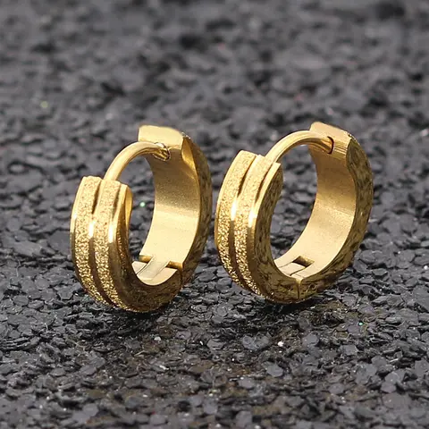 Men's Hypoallergenic Round Huggie Hoop Earring Sets - Elegant Fashion Jewelry Party Earrings, Silver-Gold-Black-Blue High-Polish Metal Loops, Durable Finish All Seasons Daily Jewelry, Birthday Christmas Father's Day Gift