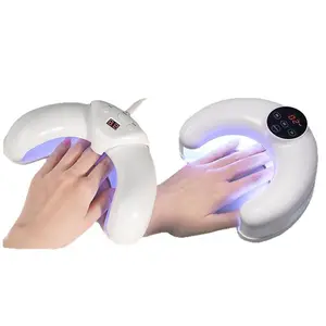 Smart Quick-Dry Crescent-Shaped Nail Lamp, Dual-Light Source UV/LED Nail Lamp with Anti-Staining Sensor U-Shaped Lamp Tools