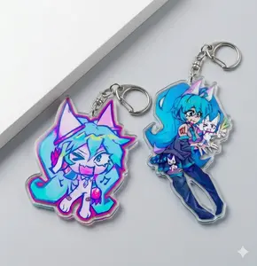 MIKU X FEMTANYL Holographic Keychain, Cute Perfect For Bags, Keys, Or Gifts. Great For Daily Use