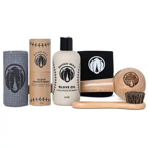 Rhino Wax - Baseball Glove Ultimate Break-In Kit - Includes Oil, Conditioner, Mallet, Glove Wrap, Brush, and Microfiber Cloth - Break in a Glove Fast
