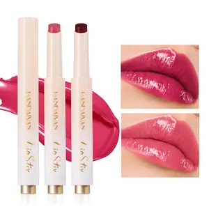 Handaiyan Long-Lasting Moisturizing Lip Balm, Pressed Mirror Finish Glossy Lipstick, Lipgloss, 8 Colors, Hydrating & Smudgeproof Formula