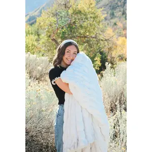 Pearl White Minky Blanket - Soft and Cozy Pearl White Blanket for Bedtime