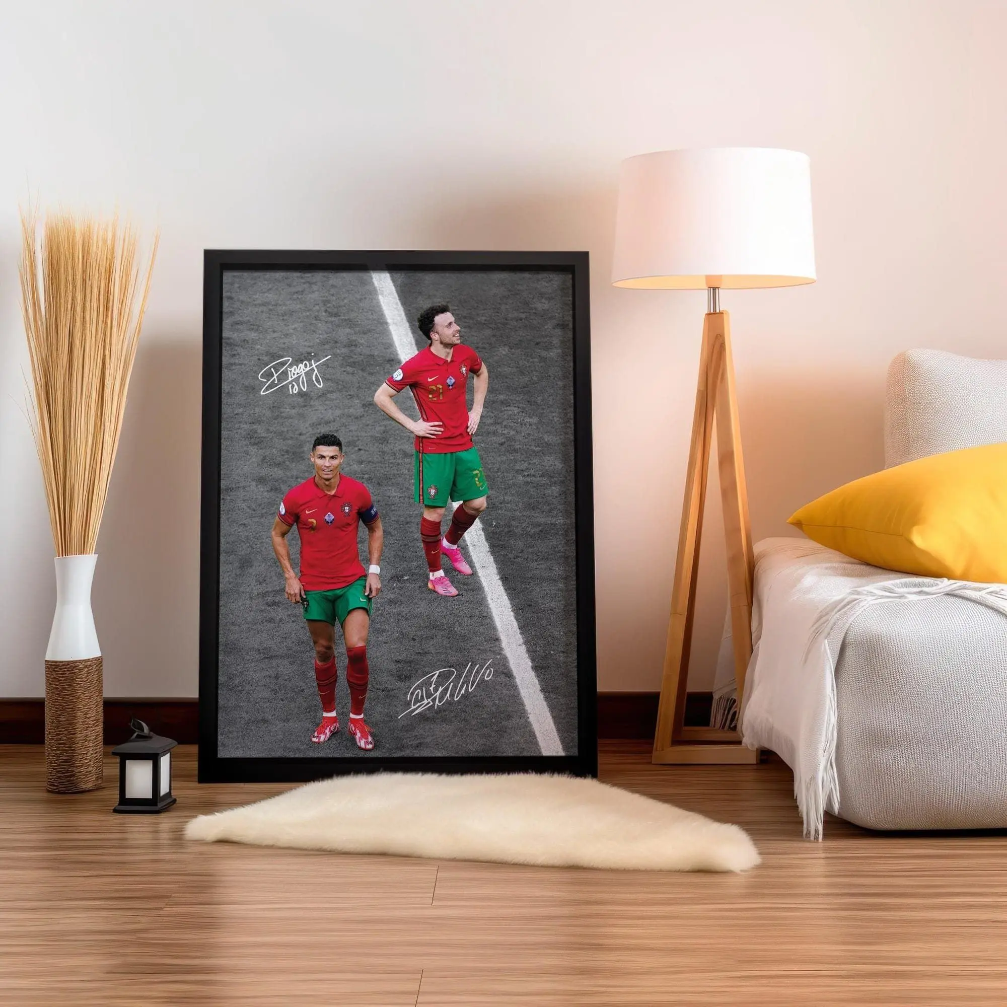 Cristiano Ronaldo Poster, Diogo Jota Poster. Soccer Legend Signed Football Poster, Gift For Fans ( Unframed - Print Only )