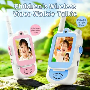 Kids Walkie Talkies with Camera (2-Pack) Rechargeable Long-Range Intercom, Photo & Video, Fun Toy for Ages 3–12
