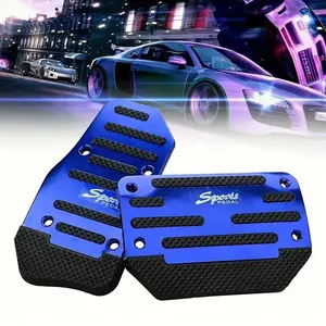 Car accelerator and brake pedal pads, non-slip aluminum car pedal covers, automatic transmission car interior accessories, ergonomic foot pedals