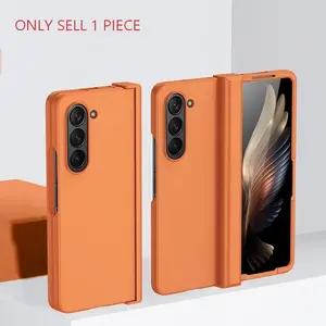 Pure Color Skin Feel Three-Section Hinge Phone Case for Samsung Fold Screen Galaxy Zfold7 Zfold6 Zfold5 Zfold3 4, Simple Fashion Macaron Colors