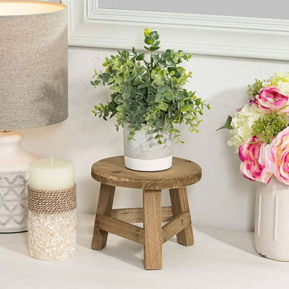 Wooden Mini Stool Display Rack, 1 Count Modern Wooden Succulent Plant Stand, Planting Stand, Multifunctional High Stool for Balcony, Yard & Home Decor, Rustic Wooden Planter