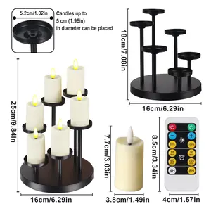 Decorative LED Candles with Holder Set, Remote Control Votive Candle Lights, LED Flameless Candles with Holder Set for Indoor, Bedroom, Study Room, Party, Living Room...