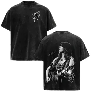 Ella Langley Shirt – Vintage Acid Washed Oversized Graphic T Shirt, Country Singer Live Performance Guitar Tee Western Music Aesthetic Streetwear, Heavyweight Soft Cotton Unisex Top, Men Women Wear Casual Tee, Gift for Country Music Fans