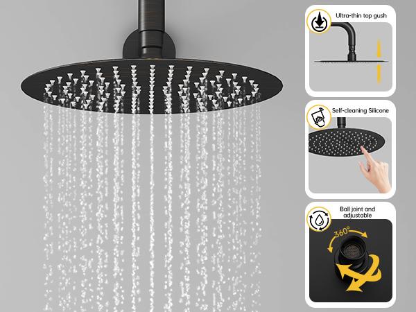 BESy Shower System with 10 Inch Round Rain Shower Head and Handheld Wall Mounted, High Pressure Rainfall Shower Faucet Fixture Combo Set with 2 in 1 Handheld Showerhead for Bathroom, Matte Black wall mount rain shower BESy Shower System with 10 Inch Round Rain Shower Head and Handheld Wall Mounted, High Pressure Rainfall Shower Faucet Fixture Combo Set with 2 in 1 Handheld Showerhead for Bathroom, Matte Black wall mount rain shower