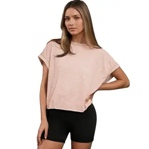 Women's Fashion Loose Backless Sleeveless T-Shirt, Jersey Tee, Casual Sporty Cooling Top, Plain Asymmetrical Cut Out Design, Yoga Wear, Athletic Yoga Tops