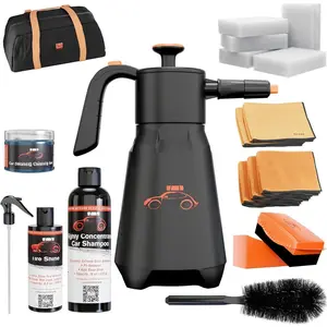 Waterless  Wash Spray Kit with   Microfiber Cloths Gel Cleaner Magic Sponge Tire Brush & Tire Spray Rinseless  Wash for Exterior & Interior Cleaning