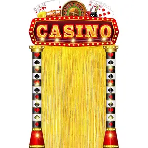 5 count  Party Decorations with  Foil Curtain Backdrop and String Lights  Theme Backdrop Awards Night Decorations for Halloween,  Year, Birthday  Art Events