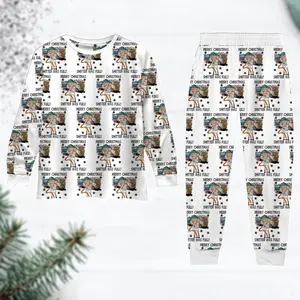 Merry Christmas Shitter Was Full  Pajamas Set, Long Sleeve Trump Christmas  Pajamas