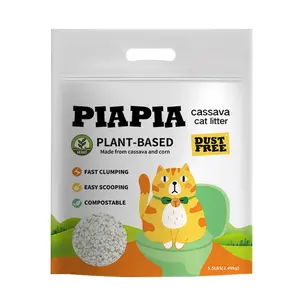 5.49lb Per Pack Dust-Free Cassava Pearl Cat Litter, 3x Superior Absorption, Fast Clumping, Easy Scooping, Strong Clumps for Easy Cleanup, Odor Control, Compostable, and Promotes a Healthier Life for Cat, Litter Pellets