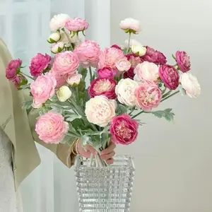 Peony Bouquet – 10 stems (approx. 30 blooms), 50cm, flexible stems, realistic tactile artificial peony bouquet | UV-resistant artificial flowers, beautiful decoration all year round, suitable for weddings and home décor (vase not included).