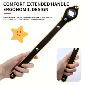 Labor-Saving Long Handle Ratchet Wrench, 360° Reversible Switch Design, Heavy-Duty Scissor Type Tire Wrench, Portable Garage Repair Tool for Motorcycles, SUVs and Various Vehicles