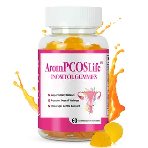 AromPCOSLife Inositol Gummies for Women, 60 Count, Myo-Inositol Supplement with Folate & Vitamins B6 & B12, Supports Daily Wellness, Orange Flavor