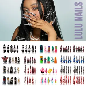Lulunails Stiletto/Coffin/Flare Nails — Mid-Length/Long Handmade Press-On Nails, L-Series Acrylic Nail Arts