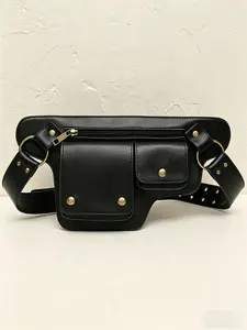 Unisex Vintage Leather Drop Leg Bag, Versatile Convertible Waist/Hip/Crossbody Sling Bag, Durable Utility Pouch for Motorcycle, Hiking & Travel