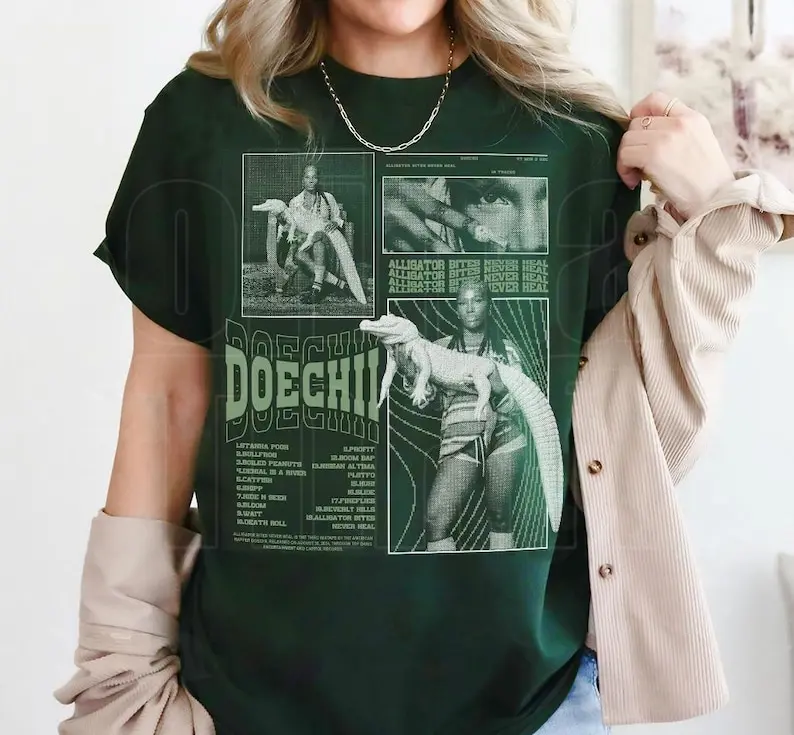 DOECHII Alligator Bites Never Heal T-Shirt, Doechii Brutalism graphic tee