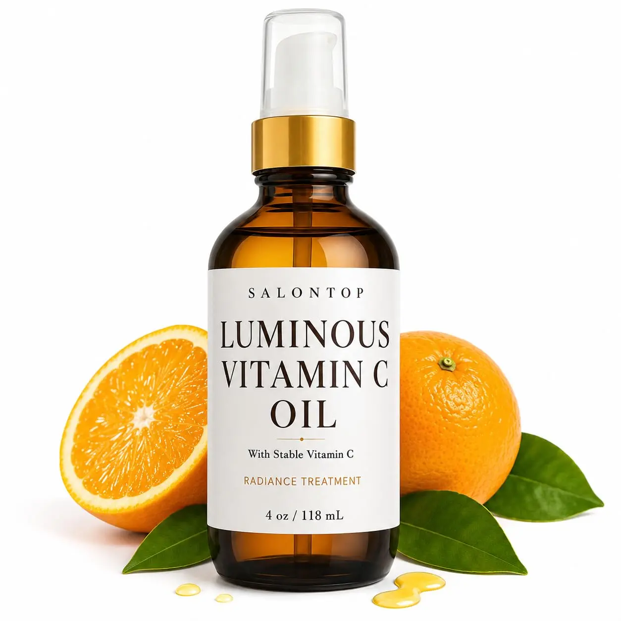 Luminous Vitamin C Oil for Face & Body – Lightweight Fragrance Free Body Oil with Stable Vitamin C, Jojoba Oil, Grapeseed & Coconut Oil – Fast Absorbing Glow Oil for Dry Dull Skin – 4 oz