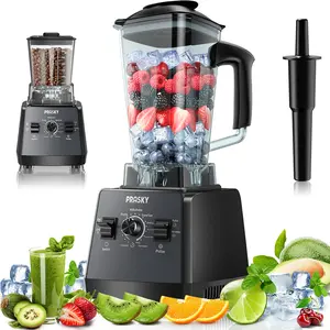 PRASKY Professional Blender, Kitchen for Blender 680z BPA-Free 2 Containers Countertop Blenders Ice Crushing & Max.2400/1000Watts Blender and Grinder Combo 25000RPM, Smoothies/Juice/Nuts Butter/Food Processor/Kitchen Appliances