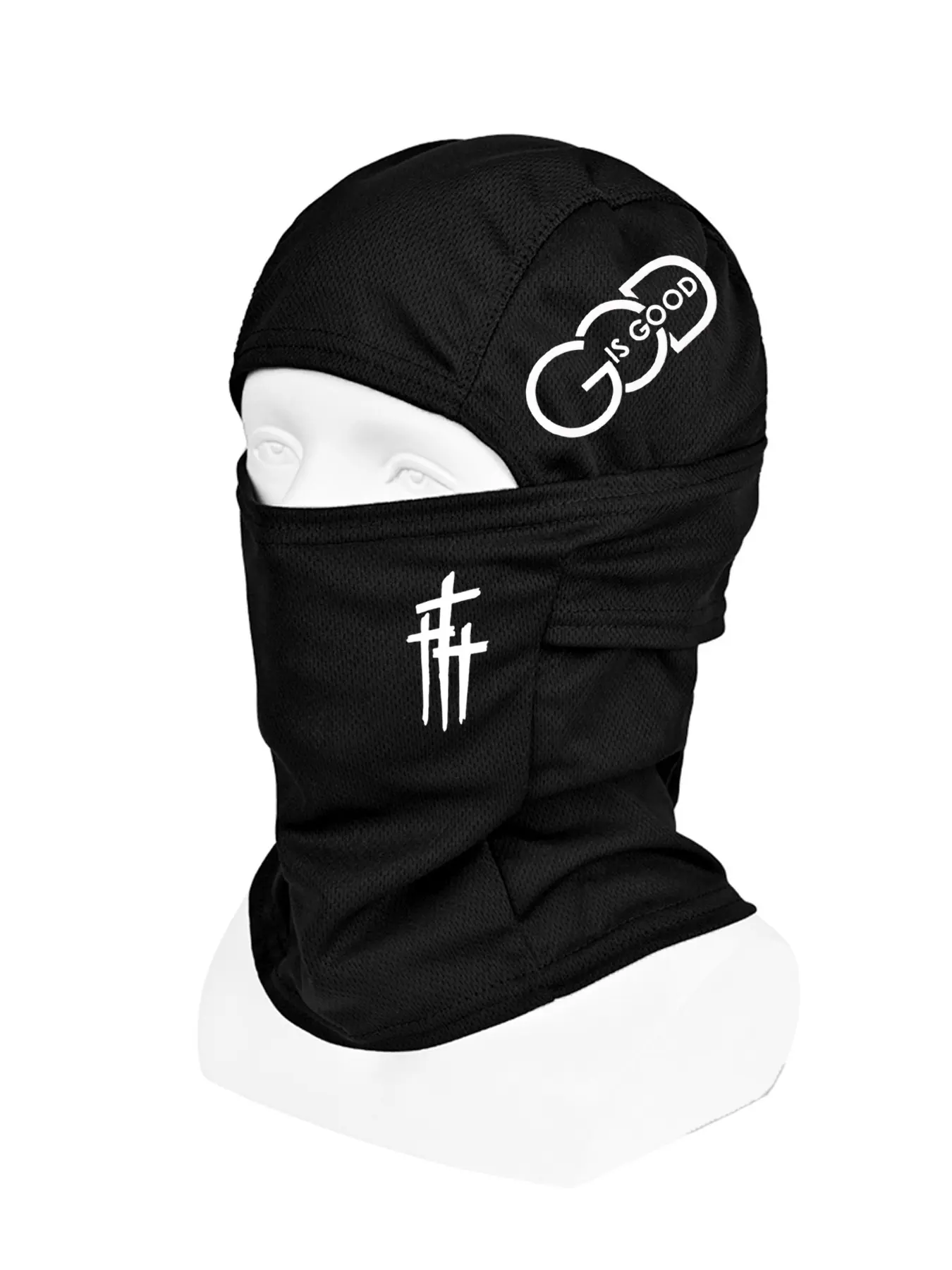 3pcs/2pcs/1pc Unisex Cross and GOD IS GOOD Letter Balaclava Mask Neck Gaiter Headwear Breathable Mask for Men Women Outdoor Sports Hiking Fishing Commuting Suitable for Daily Wear Breathable Face Cover Breathable Face Covering