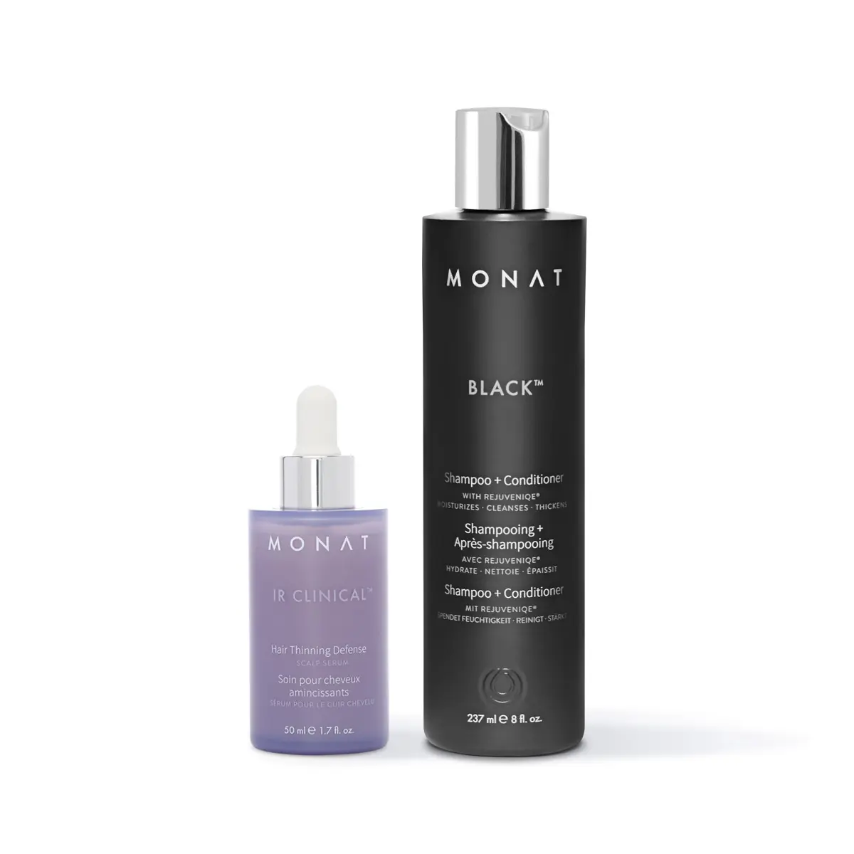 MONAT Hair Thinning Defense Duo – IR Clinical Scalp Serum & Black 2-in-1 Shampoo + Conditioner MONAT Hair Thinning Defense Duo – IR Clinical Scalp Serum & Black 2-in-1 Shampoo + Conditioner