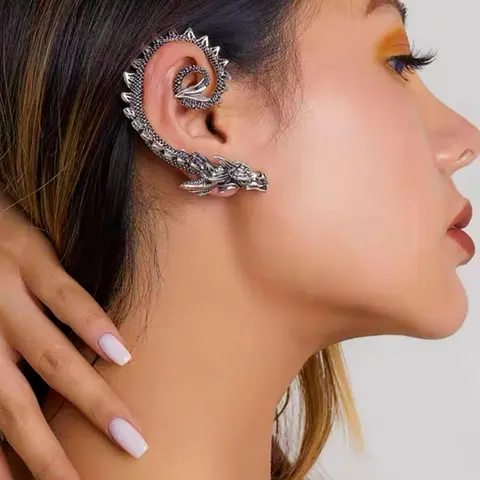 Dragon Design Ear Cuff for Men,  Unique Personality Earrings for Party, Daily Clothing Decor, Trendy All-match & Exquisite Jewelry for Birthday Gift