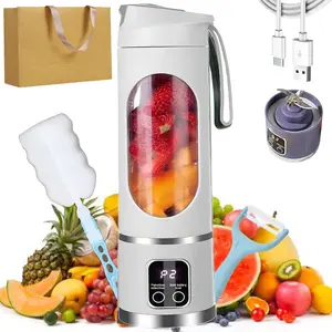 Must-Have Portable Juicer Blender Drinkware 450ml | 50W High-Power 12 Blades USB Rechargeable | Food-Safe ABS & Stainless Steel | Perfect for Home Office Travel Gym | Thoughtful Gift for Moms Women