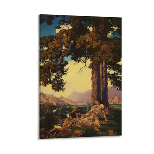 Maxfield Parrish Painters' Works（Hilltop）Printing Posters Decorative  Canvas Wall Art Living Rooms Bedroom Painting. Canvas Poster Bedroom Decor Sports Landscape Office Room Decor Gift Frames Ornaments Frame-.