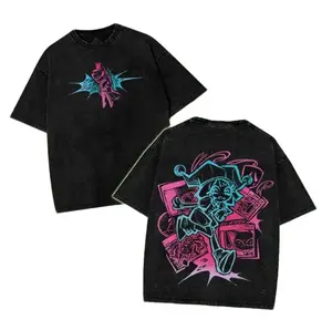 POMNI - CAINE TADC "The Final Act" Washed T-Shirt The Amazing Digital Circus Double Printed Lightweight Acid Washed Tee TV Show Graphic Top Shortsleeve Cotton Gift TShirt, Gift T-Shirt For Movie Lover tees good