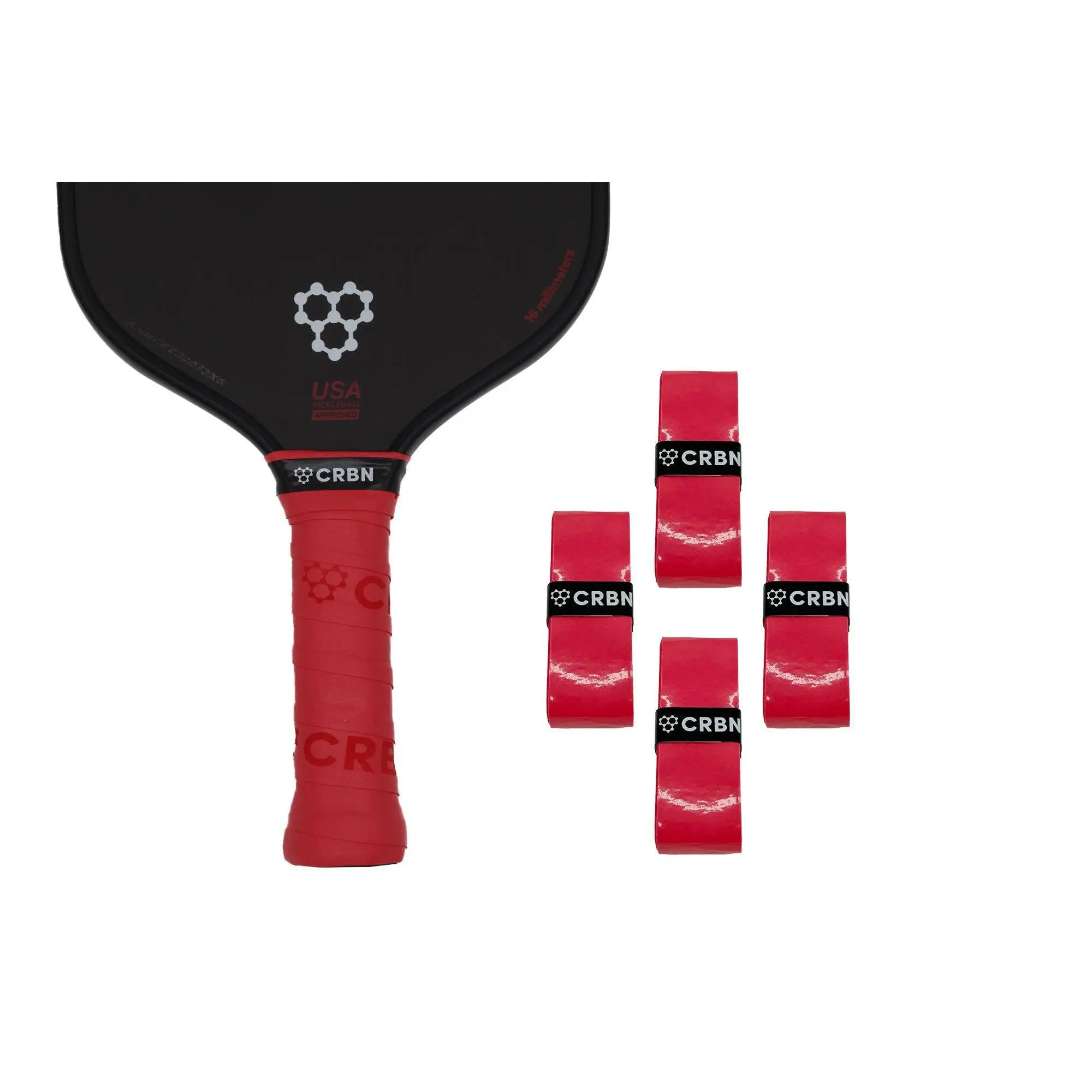CRBN DryTec™ Pickleball Overgrips (4 Pack) for indoor/outdoor pickel ball rackets