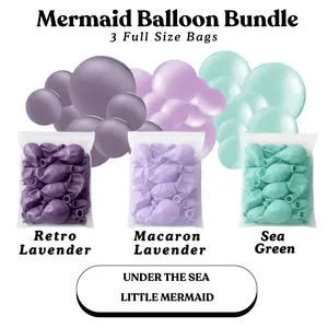 Mermaid Balloon Bundle - Retro Lavender, Macaron Lavender, Sea Green