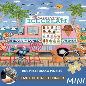 1000pcs Mini Jigsaw Puzzle - "Taste of Street Corner" - 14.96x10.24inch, Vibrant Cardboard Puzzle for Adults & Foodies | Charming Kitchen & Home Decor, Cultural Wall Art | Ideal Gourmet Gift, Jigsaw Puzzle