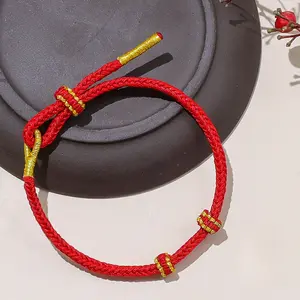 Lucky 8-Strand Braided Cord Semi-Finished DIY Red Bracelet for Beads & Pendants Sturdy Flexible Vibrant Color Personalize with Beads Pendants Ideal for DIY Enthusiasts 10g Weight