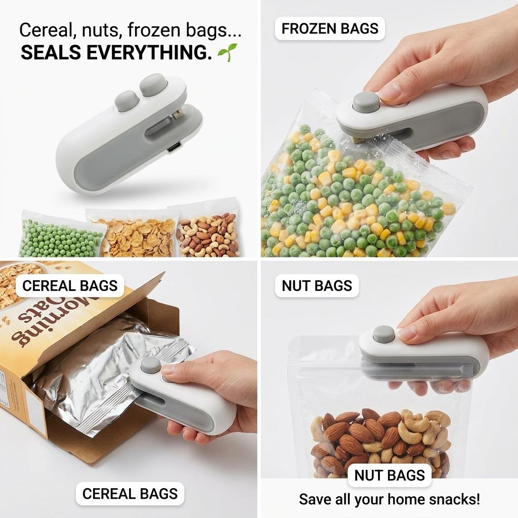 Mini Sealing Machine - Home Plastic Sealing Machine - Snack Moisture-proof Sealing Tool - Portable Plastic Bag Food Preservation Plastic Sealing Machine