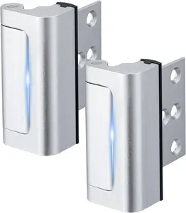 2 Pack Home Security Door Lock,Childproof Door Reinforcement Lock,with 3" Stop Withstand 800 lbs,for Inward Swing Doors,Night  Safety Metal Flip Lock Deadbolt Latch ()
