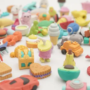 L-MTS015  100 Pcs Kids Animal Erasers Bulk Desktop Pets, Random 3D Puzzle Erasers Classroom Rewards, Mini Pencil Erasers Kids Party Favors,Game Rewards Back to School Supplies Treasure Box Toys Gifts