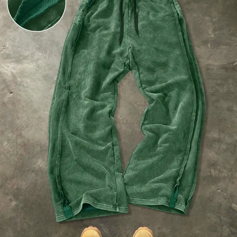 Fashion Vintage American Washed Wide-Leg Pants, Unisex Casual Trendy Loose Trousers with Soft Comfortable Fit