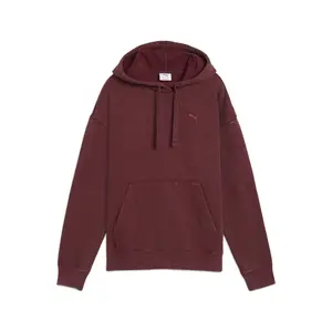 PUMA Womens Elevated Essentials Acid Wash Fleece Hoodie Casual Outerwear Casual - Red
