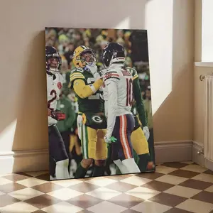 Iconic Bears Packers Clash, Rivalry Poster ChicagoBears vsGreen Bay Packers Sports Wall Art forFans and Collectors
