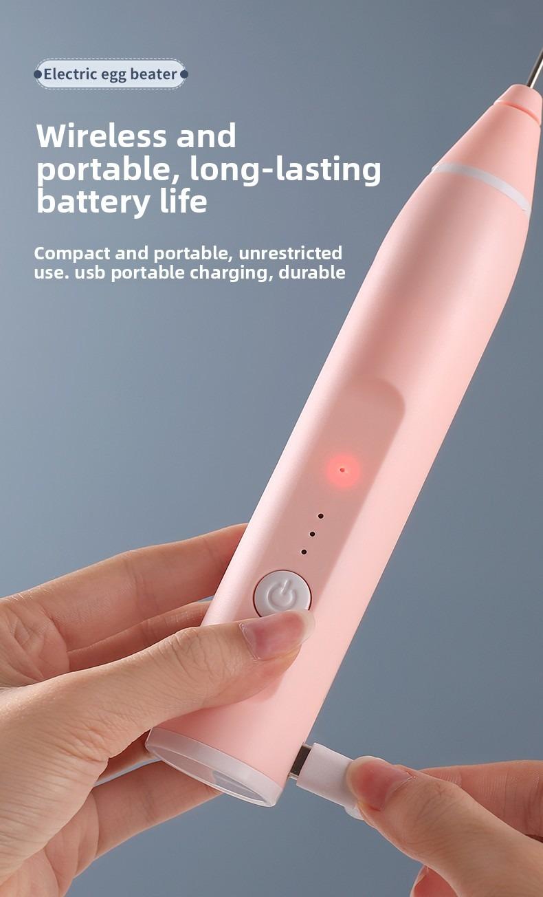 Handheld Milk Frother for Coffee, Rechargeable Electric Whisk with 3 Heads 3 Speeds Drink Mixer Foam Maker For Latte, Cappuccino, Hot Chocolate, Egg, Christmas Gifts，Black Friday Online Event