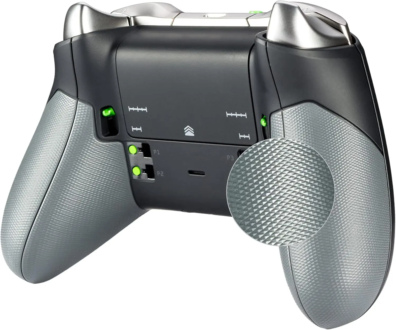 eXtremeRate Gray Rubberized Right Left Side Rails, Replacement Rear Handle Grips, Back Panels Faceplates Kits for Xbox One Elite Controller (Model 1698) Console Accessory Gaming Console Accessories