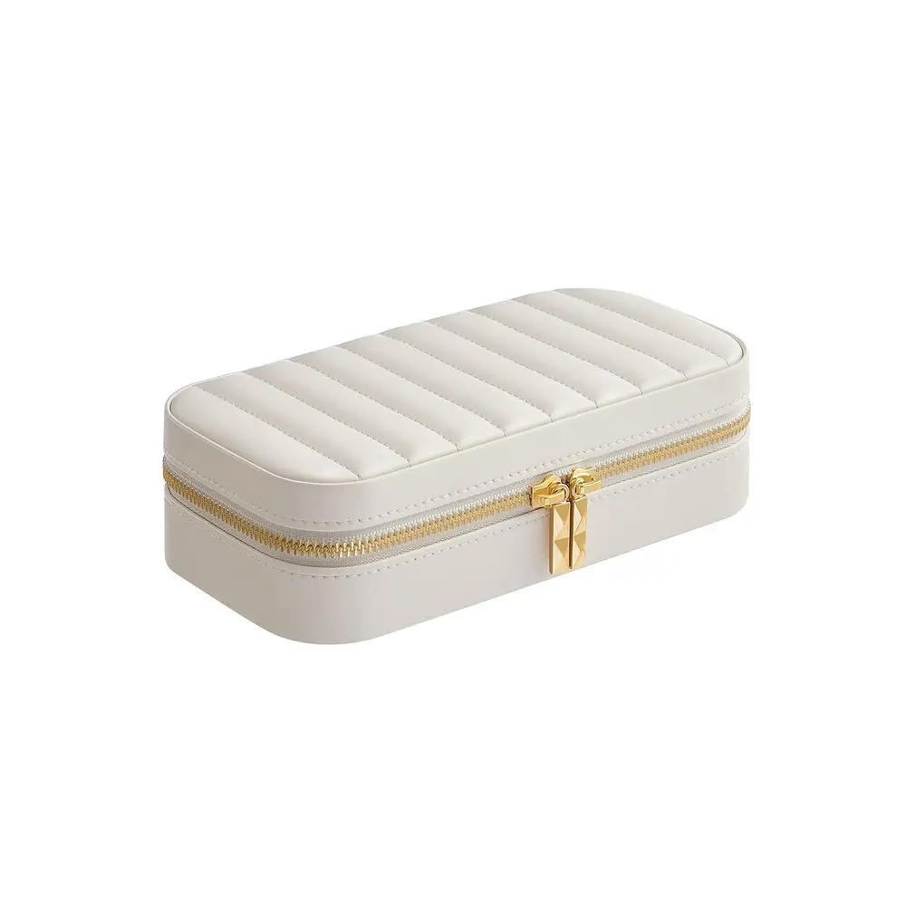 【Gift Idea】SONGMICS HOME ANAH Collection Jewelry Box with Mirror and Organizer - PU Surface with Stitching and Floating Effect - Gift Idea