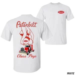 Peterbilt Semi Truck TShirt – Class Pays Red Rig Graphic Tee, Vintage Pinup Trucker Design, Retro Highway Hauler Outfit, Unisex Driving Fanwear