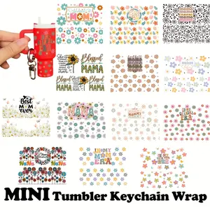 34pcs Nurse Butterfly MAMA Mix Designs UV DTF Mini Tumbler Keychain Wraps, Vinyl Stickers Suitable for Crafting Mini Tumbler Cup Keychains, Waterproof Epoxy Wraps, Perfect for DIY Gift