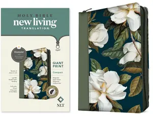 NLT Compact Giant Print Zipper Bible, Filament Enabled (Leatherlike, Magnolia Sage Green, Indexed, Red Letter) -- New Living Translation - Bible