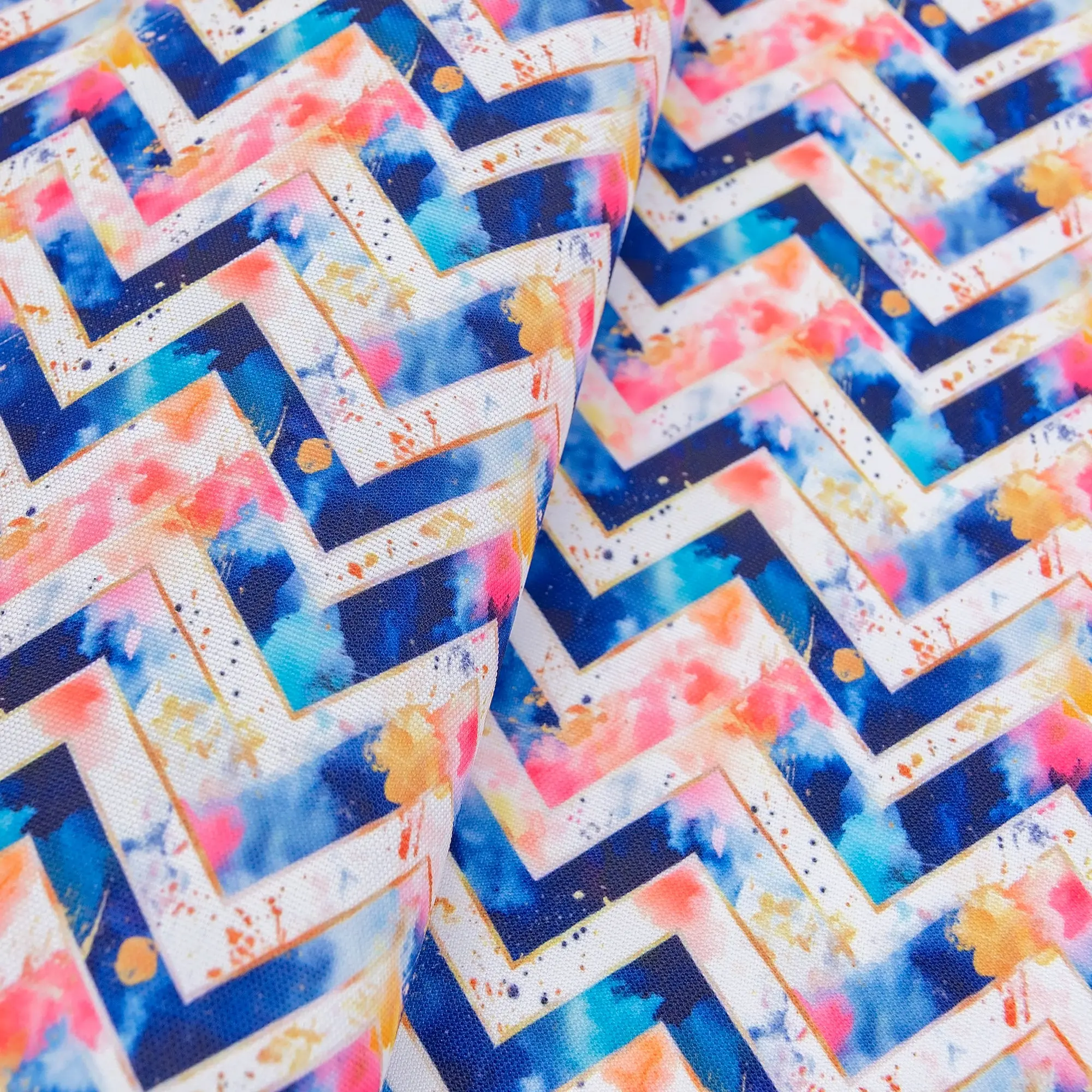 Watercolor Chevron Water-Resistant Canvas 18" x 58" Roll